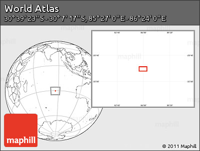 Blank Location Map of the Area around 30° 23' 20" S, 85° 55' 30" E