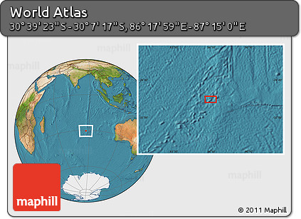 Satellite Location Map of the Area around 30° 23' 20" S, 86° 46' 30" E