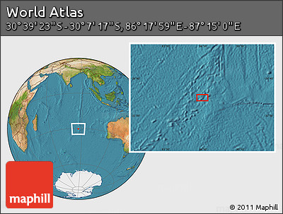 Satellite Location Map of the Area around 30° 23' 20" S, 86° 46' 30" E
