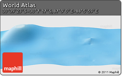 Physical Panoramic Map of the Area around 30° 23' 20" S, 87° 37' 30" E