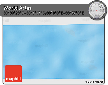 Shaded Relief 3D Map of the Area around 30° 23' 20" S, 88° 28' 29" E