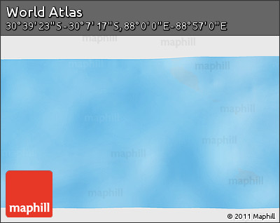 Shaded Relief 3D Map of the Area around 30° 23' 20" S, 88° 28' 29" E