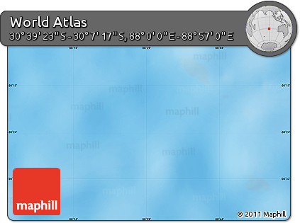 Physical Map of the Area around 30° 23' 20" S, 88° 28' 29" E