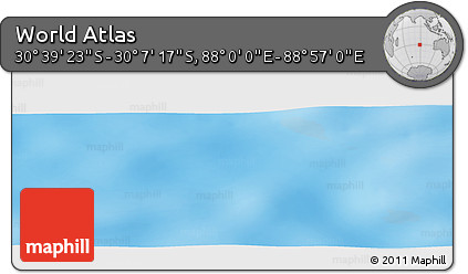 Physical Panoramic Map of the Area around 30° 23' 20" S, 88° 28' 29" E
