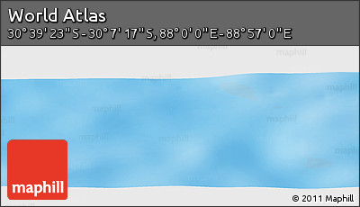 Physical Panoramic Map of the Area around 30° 23' 20" S, 88° 28' 29" E