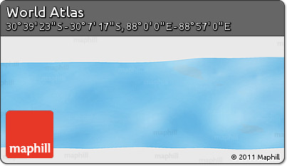 Physical Panoramic Map of the Area around 30° 23' 20" S, 88° 28' 29" E