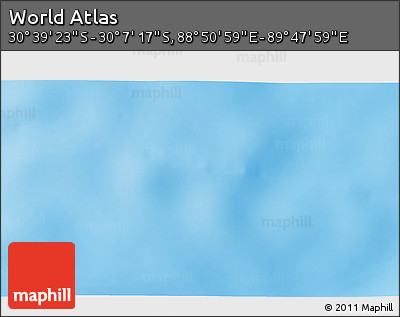 Shaded Relief 3D Map of the Area around 30° 23' 20" S, 89° 19' 29" E
