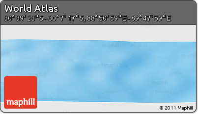 Physical Panoramic Map of the Area around 30° 23' 20" S, 89° 19' 29" E