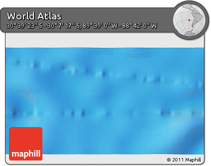 Physical 3D Map of the Area around 30° 23' 20" S, 89° 10' 30" W