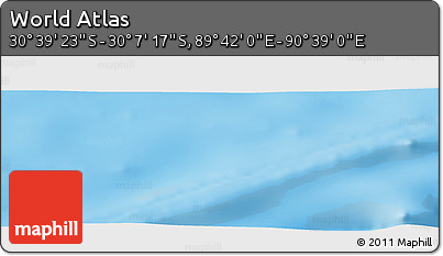 Physical Panoramic Map of the Area around 30° 23' 20" S, 90° 10' 30" E
