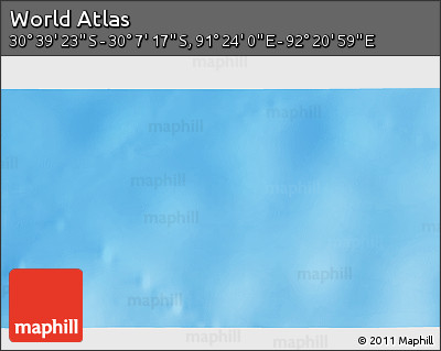 Physical 3D Map of the Area around 30° 23' 20" S, 91° 52' 30" E