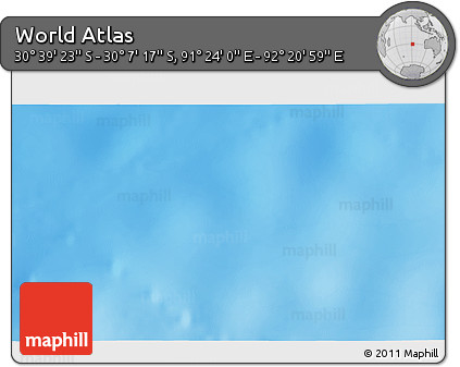 Shaded Relief 3D Map of the Area around 30° 23' 20" S, 91° 52' 30" E