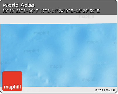 Shaded Relief 3D Map of the Area around 30° 23' 20" S, 91° 52' 30" E