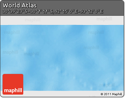 Physical 3D Map of the Area around 30° 23' 20" S, 92° 43' 29" E