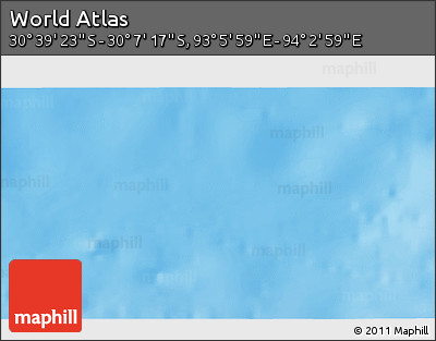 Physical 3D Map of the Area around 30° 23' 20" S, 93° 34' 29" E