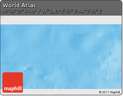 Physical 3D Map of the Area around 30° 23' 20" S, 93° 34' 29" E