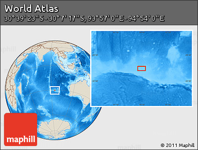 Shaded Relief Location Map of the Area around 30° 23' 20" S, 94° 25' 30" E