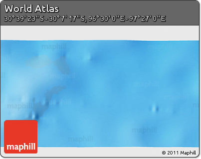 Physical 3D Map of the Area around 30° 23' 20" S, 96° 58' 29" E
