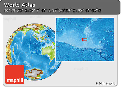 Physical Location Map of the Area around 30° 23' 20" S, 97° 49' 29" E