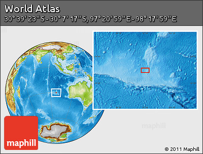 Physical Location Map of the Area around 30° 23' 20" S, 97° 49' 29" E