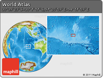 Physical Location Map of the Area around 30° 23' 20" S, 97° 49' 29" E