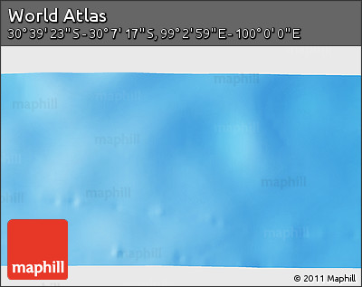Shaded Relief 3D Map of the Area around 30° 23' 20" S, 99° 31' 30" E