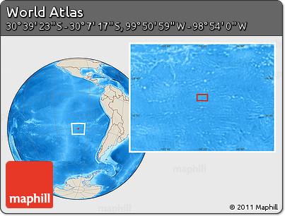 Shaded Relief Location Map of the Area around 30° 23' 20" S, 99° 22' 30" W