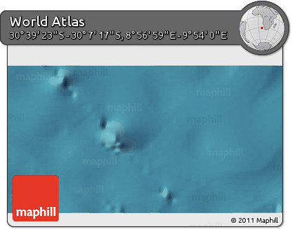 Satellite 3D Map of the Area around 30° 23' 20" S, 9° 25' 30" E