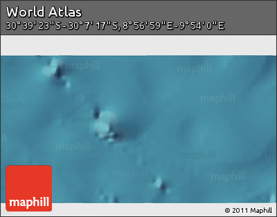 Satellite 3D Map of the Area around 30° 23' 20" S, 9° 25' 30" E