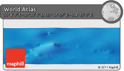 Physical Panoramic Map of the Area around 30° 52' 1" S, 103° 46' 30" E