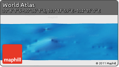 Physical Panoramic Map of the Area around 30° 52' 1" S, 103° 46' 30" E