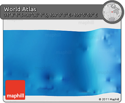 Physical 3D Map of the Area around 30° 52' 1" S, 104° 37' 30" E