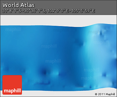 Physical 3D Map of the Area around 30° 52' 1" S, 104° 37' 30" E