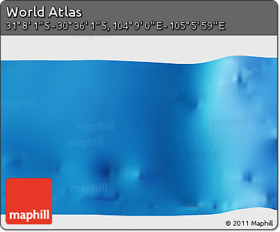 Physical 3D Map of the Area around 30° 52' 1" S, 104° 37' 30" E
