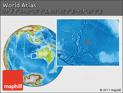 Physical Location Map of the Area around 30° 52' 1" S, 107° 10' 30" E