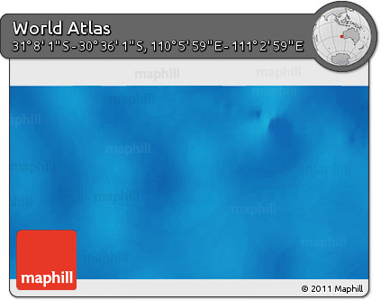 Physical 3D Map of the Area around 30° 52' 1" S, 110° 34' 29" E