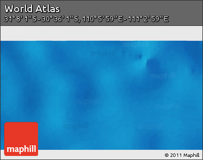 Physical 3D Map of the Area around 30° 52' 1" S, 110° 34' 29" E
