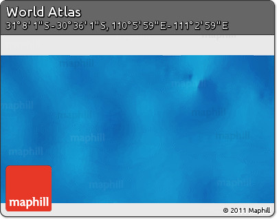 Physical 3D Map of the Area around 30° 52' 1" S, 110° 34' 29" E