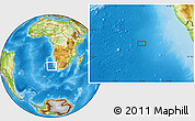 Physical Location Map of the area around 30° 52' 1" S, 11° 7' 30" E