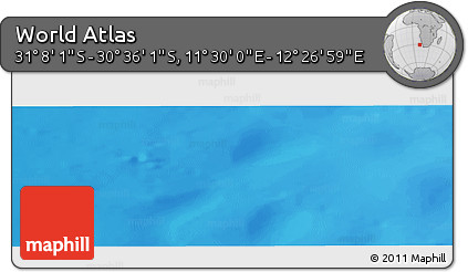 Physical Panoramic Map of the Area around 30° 52' 1" S, 11° 58' 29" E