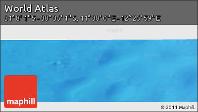 Physical Panoramic Map of the Area around 30° 52' 1" S, 11° 58' 29" E