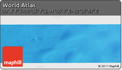 Physical Panoramic Map of the Area around 30° 52' 1" S, 11° 58' 29" E