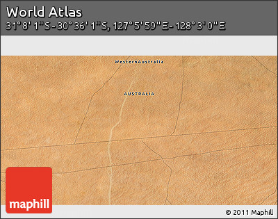 Satellite 3D Map of the Area around 30° 52' 1" S, 127° 34' 30" E