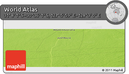 Physical Panoramic Map of the Area around 30° 52' 1" S, 127° 34' 30" E