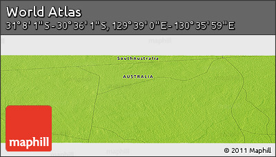 Physical Panoramic Map of the Area around 30° 52' 1" S, 130° 7' 30" E