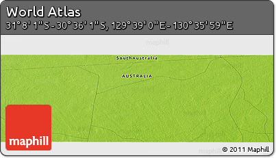 Physical Panoramic Map of the Area around 30° 52' 1" S, 130° 7' 30" E