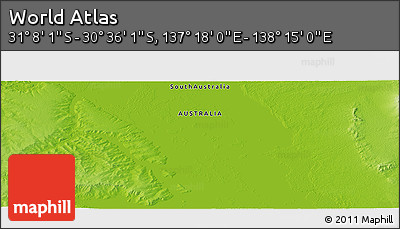 Physical Panoramic Map of the Area around 30° 52' 1" S, 137° 46' 30" E