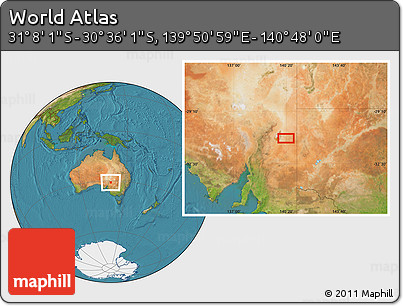 Satellite Location Map of the Area around 30° 52' 1" S, 140° 19' 29" E
