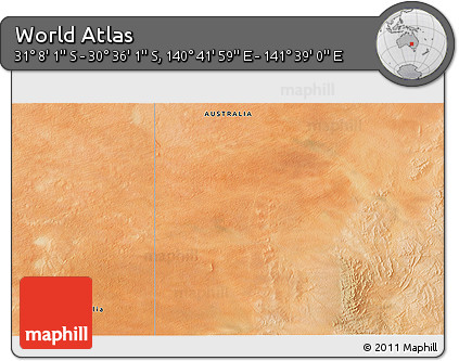Satellite 3D Map of the Area around 30° 52' 1" S, 141° 10' 30" E