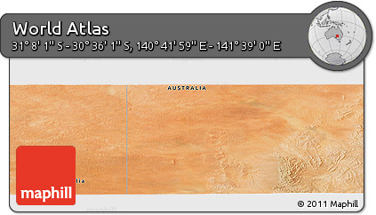 Satellite Panoramic Map of the Area around 30° 52' 1" S, 141° 10' 30" E